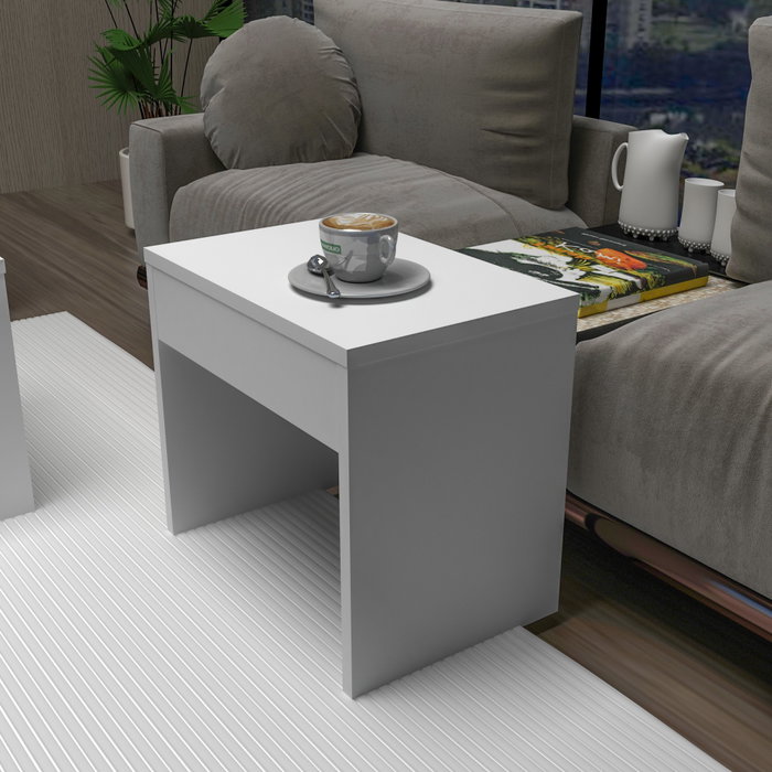 Hanah Home Sartos Mesa de Centro y Mesas Auxiliares - Blanco Hanah Home Sartos Mesa de Centro y Mesas Auxiliares - Blanco